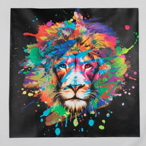 Faux leather panel / Lion