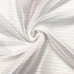 Curtain voile with leadband / White-Silver