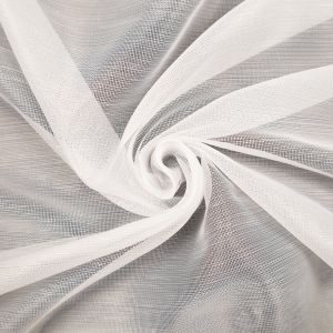 Curtain voile with leadband / White
