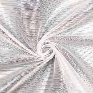 Curtain voile with leadband / White-Silver