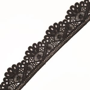 Guipure lace 40 mm / Black
