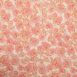 Printed cotton Vintage / Flower pink