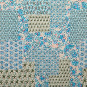 Printed cotton Vintage / Flower green