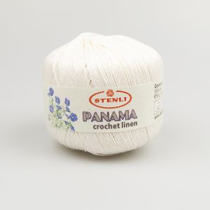 Linen crochet yarn Stenli Panama 50 g / 7 Milky ecru
