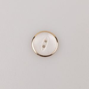 Shirt button with shiny edge 15 mm / Mother of Pearl