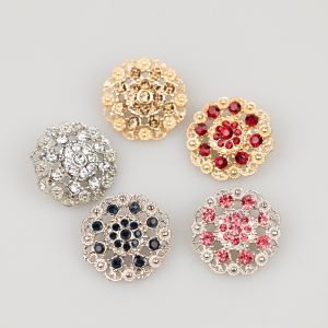 Metal Button with rhinestones 25 mm / Different shades
