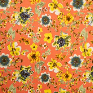 Printed cotton with elastane / Orange