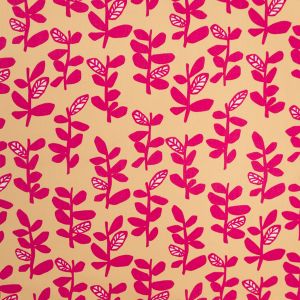 Print cotton / Beige-Fuchsia