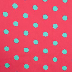 Print cotton / Fuchsia- Light Blue