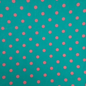 Print cotton / Bluish green-Pink