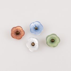 Flower shank button 15 mm / Different shadesw