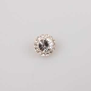 Metal button with gemstones 11 mm