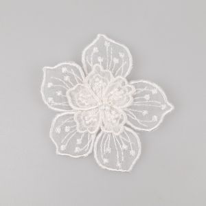 Decoration Flower with pearls / White