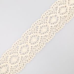 Cotton lace with two edges 55 mm / Natural