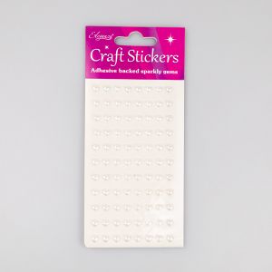 Self-adhesive pearls heart 6 mm / White
