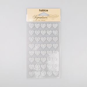 Self-adhesive pearls Heart / White