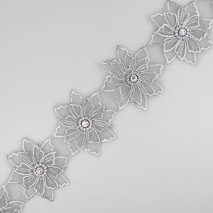 Pearl Floral ribbon / Grey