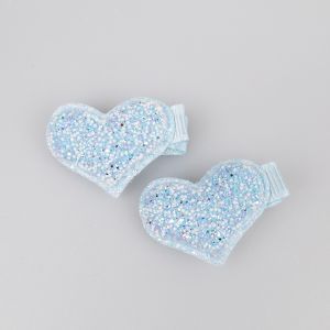 Hair clip / Hearts / Light Blue
