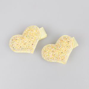Hair clip / Hearts / Yellow