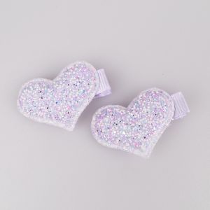 Hair clip / Hearts / Purple