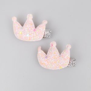 Hair clip / Crowns / Pink-Silver