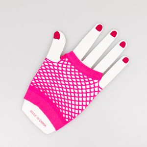 Short mesh gloves / Neon pink