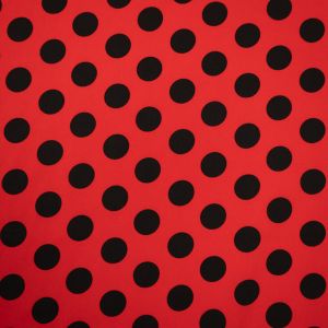 Print faux silk / Red-Black
