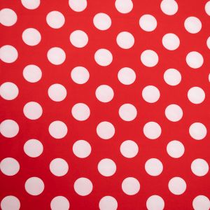 Print faux silk / Red-White