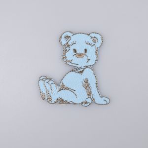 Iron-on motif / Blue bear