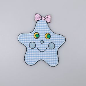 Iron-on motif / Big blue star