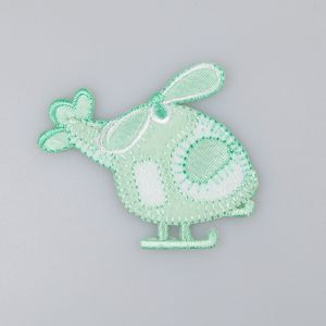 Iron-on motifs / Helicopter / Green