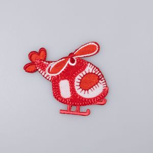 Iron-on motif / Helicopter / Red