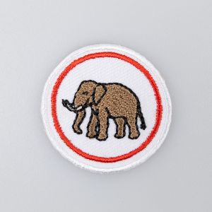 Iron-on motifs / Elephant / Red ring