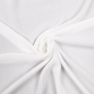 Stretch satin with crinkle effec / White