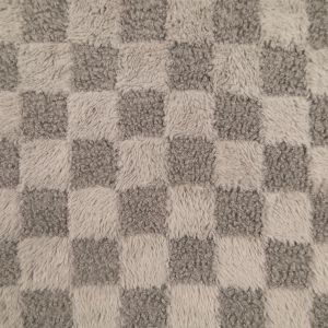 Low pile faux fur Check Jacquard  sherpa / Grey