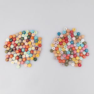 Abakhan Alphabet Flat Beads / Different shades