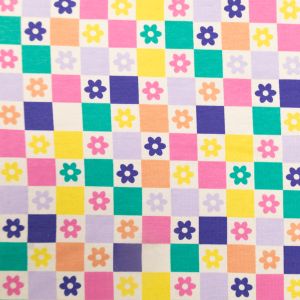 Printed jersey / D15 Flowers / Checks