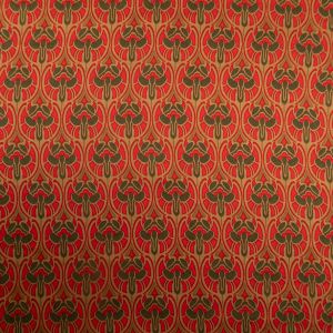 Print Silky satin / D10 Red-Gold/green