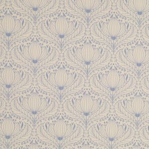 Cotton fabric with crinkle effect Vintage / Cream- light blue