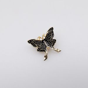 Brooch / Butterfly double winged / black