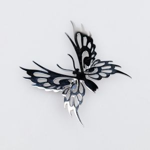 Brooch / Metal Butterfly / Silver