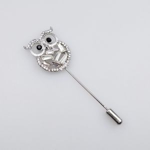 Brooch / Needle owl / silver