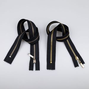 Metallic Zipper M4 close-ended with decorativ slide 50 cm / Different shades