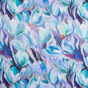 Print Cotton poplin Fabric Tulip / Blue