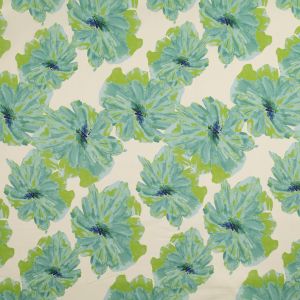 Floral Cotton Poplin Fabric / Blue