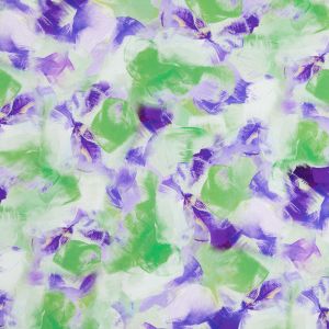 Print Viscose poplin fabric Abstract / Green