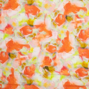 Print Viscose poplin fabric / Orange