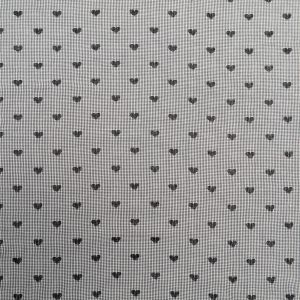 Cotton fabric Hearts / Black