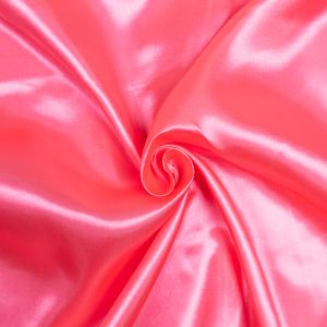 Budget Satin Fabric / Neon Pink