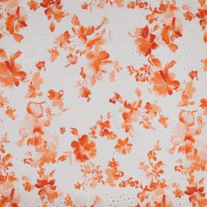 Digital print broderie anglaise fabric / D1